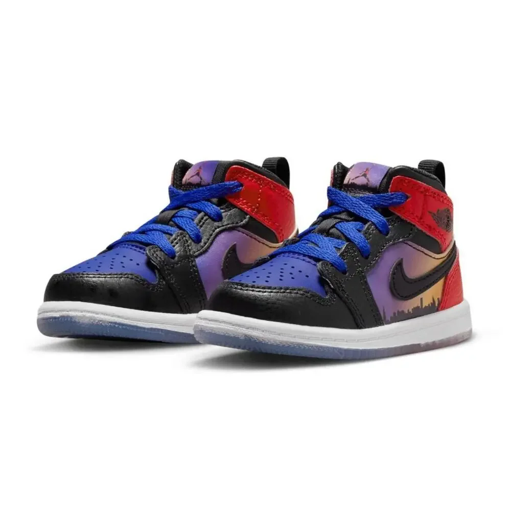 Nike Air Jordan 1 Mid SS DX4377-400 Sneaker Kids 4 Multi Leather Shoes RHS9108